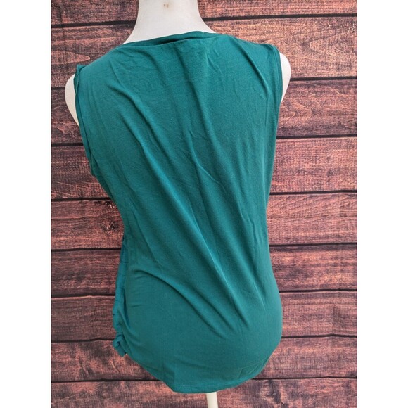 Ann Taylor teal  Sleeveless Ruffle flutter Tank Top Size M EUC - Picture 2 of 6